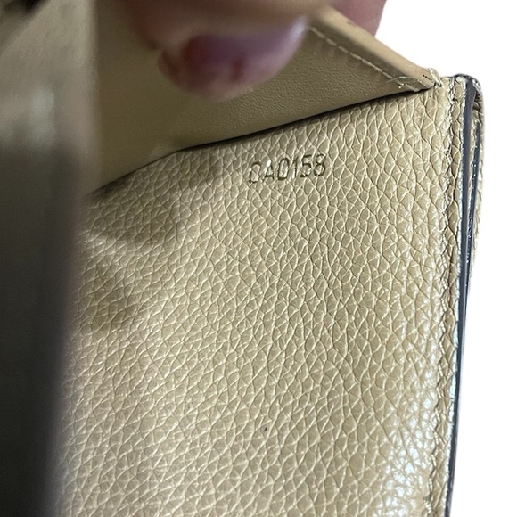 RARE Authentic LV Beige Calf Leather & Monogram Canvas Double V Flap Wallet - Picture 6 of 12